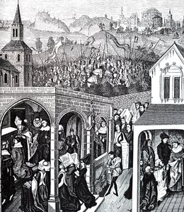 De kroning van Filips II van Frankrijk door Unbekannt