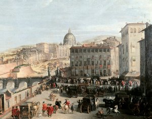 De stoet van de paus op de Sant