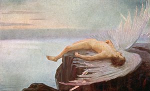 De val van Icarus. Illustratie door E. N. Klakatschewa, Hongarije door Unbekannter Künstler