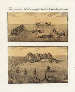 De drijvende batterijen van het Britse leger in Gibraltar in 1782 door Unbekannter Künstler