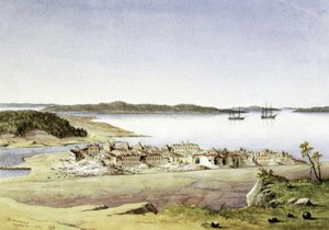 Het fort van Bomarsund, op de Åland-eilanden (Finland), in augustus 1854