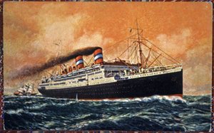 De lijnboot Conte Grande door Unbekannter Künstler