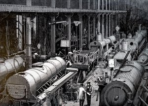 De productievloer van Robert Stephenson and Company door Unbekannt