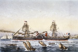 Het zeil- en stoomschip Washington door Unbekannter Künstler