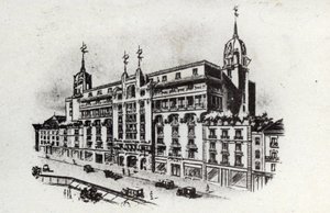 Thermisch toerisme: uitzicht op het Carlton hotel in Vichy, Frankrijk ca. 1905 (ansichtkaart) door Unbekannter Künstler