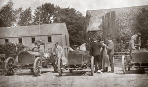 Drie Gordon Bennett Napier motorauto