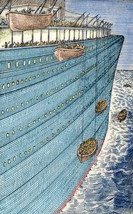 Titanic-ramp, de boten vertrekken door Unbekannter Künstler