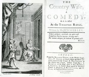 Titelpagina van het script voor The Country Wife in het Royal Theatre