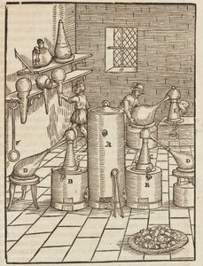 Behandeling voor de scheiding van goud- en zilvererts - Gravure uit Description des minerais et des principales methodes d
