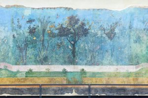 Triclinium van het huis van Livia, fresco, 20 - 10 v.Chr., nationaal museum van Rome (museo nazionale romano), Rome, Italië door Unbekannter Künstler