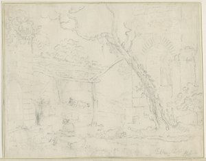 Tutbury Kasteel: potloodtekening, nd [?19e eeuw]