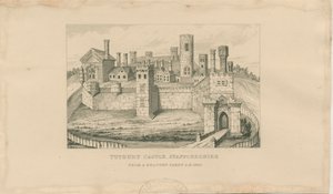 Tutbury Kasteel: staalgravure, 1620 door Unbekannt