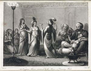 Een Egyptisch harem, geanimeerd door danseressen en almees door Unbekannt
