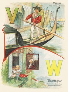 V W : Venetië, Washington - ABC van de twee werelden. Emile Guerin, uitgever, Parijs, circa 1900.