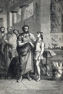 Valentinianus II erkend als Romeins keizer door Gratianus (375). 1888 door Unbekannter Künstler