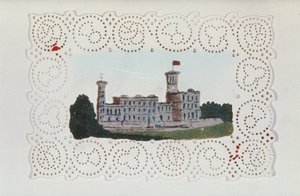 Victoriaans papieren doily met een uitzicht op Osborne House door Unbekannt