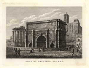 Uitzicht op de Boog van Septimius Severus, Rome door Unbekannt