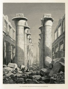 Uitzicht op de Grote Hypostyle Hal in Karnak, Egypte Illustratie uit de Atlas van Egypte door Unbekannter Künstler