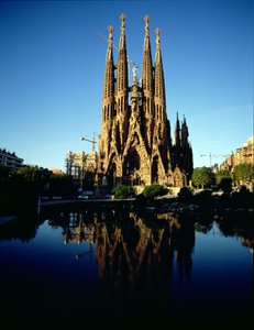 Uitzicht op de Sagrada Familia Kathedraal