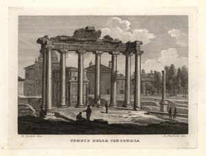 Uitzicht op de Tempel van Concordia, Rome door Unbekannt