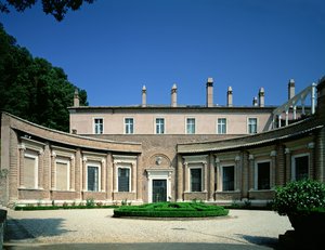 Uitzicht op de tuinzijde, ontworpen voor Kardinaal Giuliano de