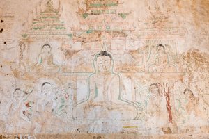 Muurschildering, Sulamani Pahto, Bagan door Unbekannter Künstler