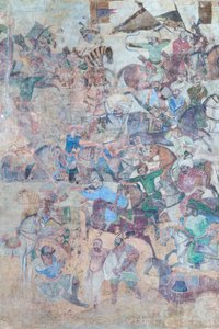 Muurschilderingen bij Qeysarieh-portaal, Naqsh-e Jahan Imam-plein, Esfahan, Iran