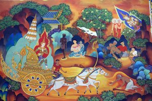 Wat Ananda Metyarama Thai Boeddhistische Tempel. Leven van de Boeddha schilderij, 20160818, Singapore, Singapore door Unbekannt