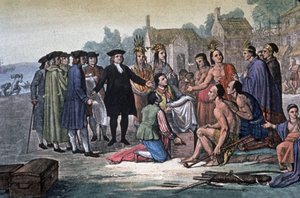 William Penn met Indianen van de Delaware Natie, Pennsylvania