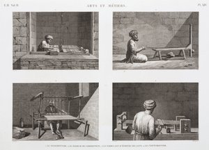 Wol & Kammgaren, Weven, Egypte, ca. 1798 door Unbekannt