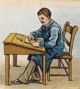 Xylograaf in zijn atelier
