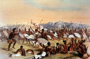 Zulu jachtdans door Unbekannter Künstler