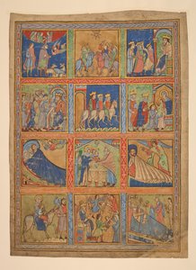 f. 1: Een serie van 24 miniaturen uit het Leven van Christus; Zeven uitsnijdingen uit verluchte manuscripten. 12e eeuw-15e eeuw door Unbekannter Künstler