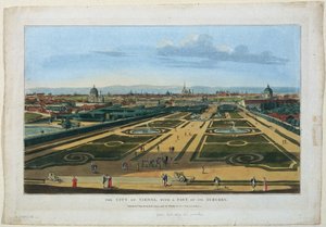 Uitzicht op de Belvedere-tuin in Wenen richting het Untere Belvedere