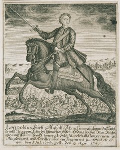 De Pruisische legerleider Leopold I. Vorst van Anhalt-Dessau