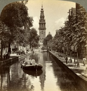 Kanaal, Amsterdam, Nederland door Underwood and Underwood