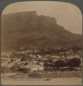 Kaapstad en de Tafelberg, west vanaf de voet van Signal Hill, Zuid-Afrika, 1902