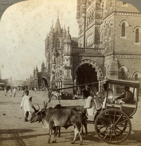Ekka, buiten Victoria Station, Bombay, India, ca. 1900s