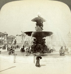 Fontein, Place de la Concorde, Parijs, Frankrijk door Underwood and Underwood