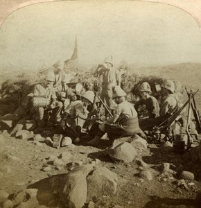 Gordon Highland signaalgevers op Signal Hill, Euslin, Zuid-Afrika, Boerenoorlog, 1899-1902