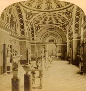 Hal van de Romeinen, Glyptothek, München, Duitsland, 1898 door Underwood and Underwood