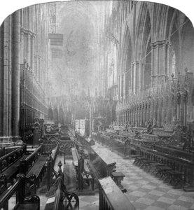 Interieur van Westminster Abbey, Londen, eind 19e eeuw door Underwood and Underwood