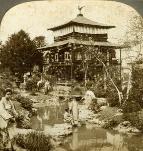 Japanse tuin op de Wereldtentoonstelling, St. Louis, Missouri, VS door Underwood and Underwood