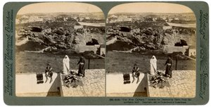 Jeruzalem gezien vanaf de Damascuspoort, Palestina, 1901 door Underwood and Underwood