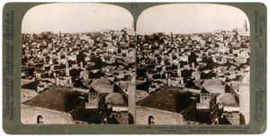 Jeruzalem, gezien vanaf de noordelijke muur, Palestina, 1897 door Underwood and Underwood