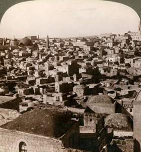 Jeruzalem, gezien vanaf de noordelijke muur, Palestina, 1897 door Underwood and Underwood