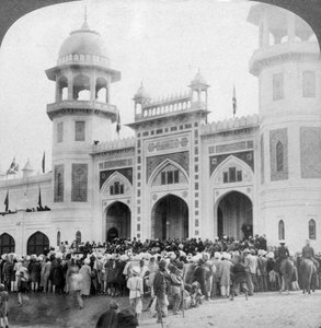 Lord Curzon opent de Indiase Kunsttentoonstelling, Delhi, India, 1903 door Underwood and Underwood