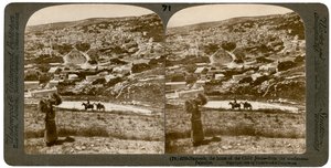 Nazareth, gezien vanuit het noordoosten, Palestina, 1900 door Underwood and Underwood