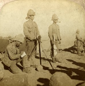 Seingevers van het Yorkshire Regiment, New Zealand Hill, Zuid-Afrika, Boerenoorlog, 1900 door Underwood and Underwood