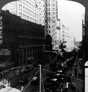 Wolkenkrabbers, Randolph Street, Chicago, Illinois, VS, begin 20e eeuw door Underwood and Underwood
